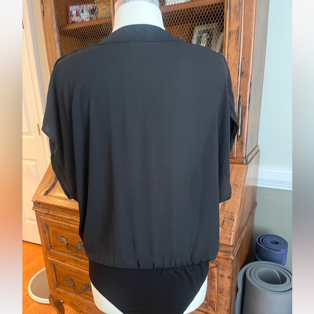 Kori Drape Chiffon Cap Sleeve Bodysuit - Picture 5 of 10